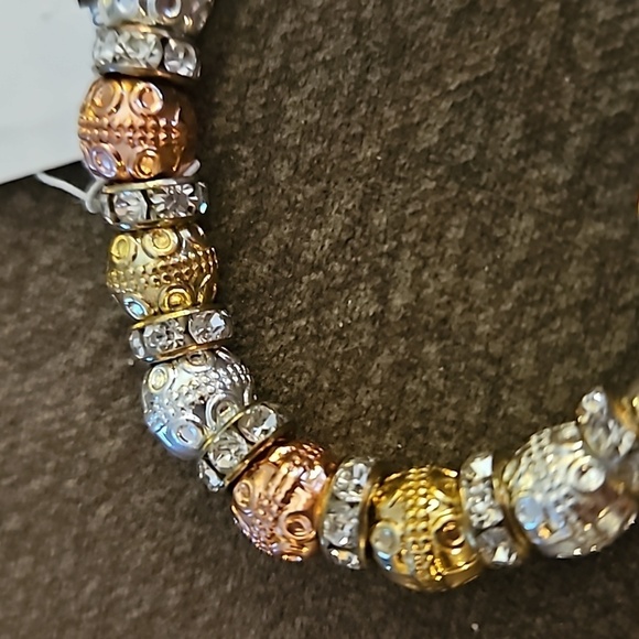 L&J INSPIRED Unisex Metal Beaded Cross Stretch Bracelet - Picture 4 of 6